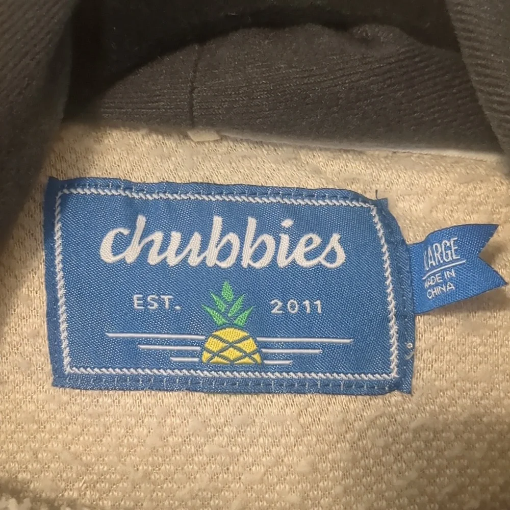 Chubbies Men's Beige Sherpa Hoodie - Large - Picture 2 of 2